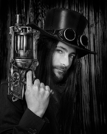 Retrato de un pistolero Steampunk