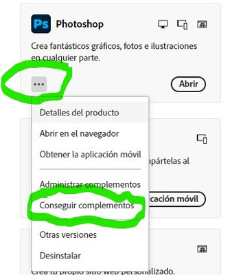 Conseguir complementos